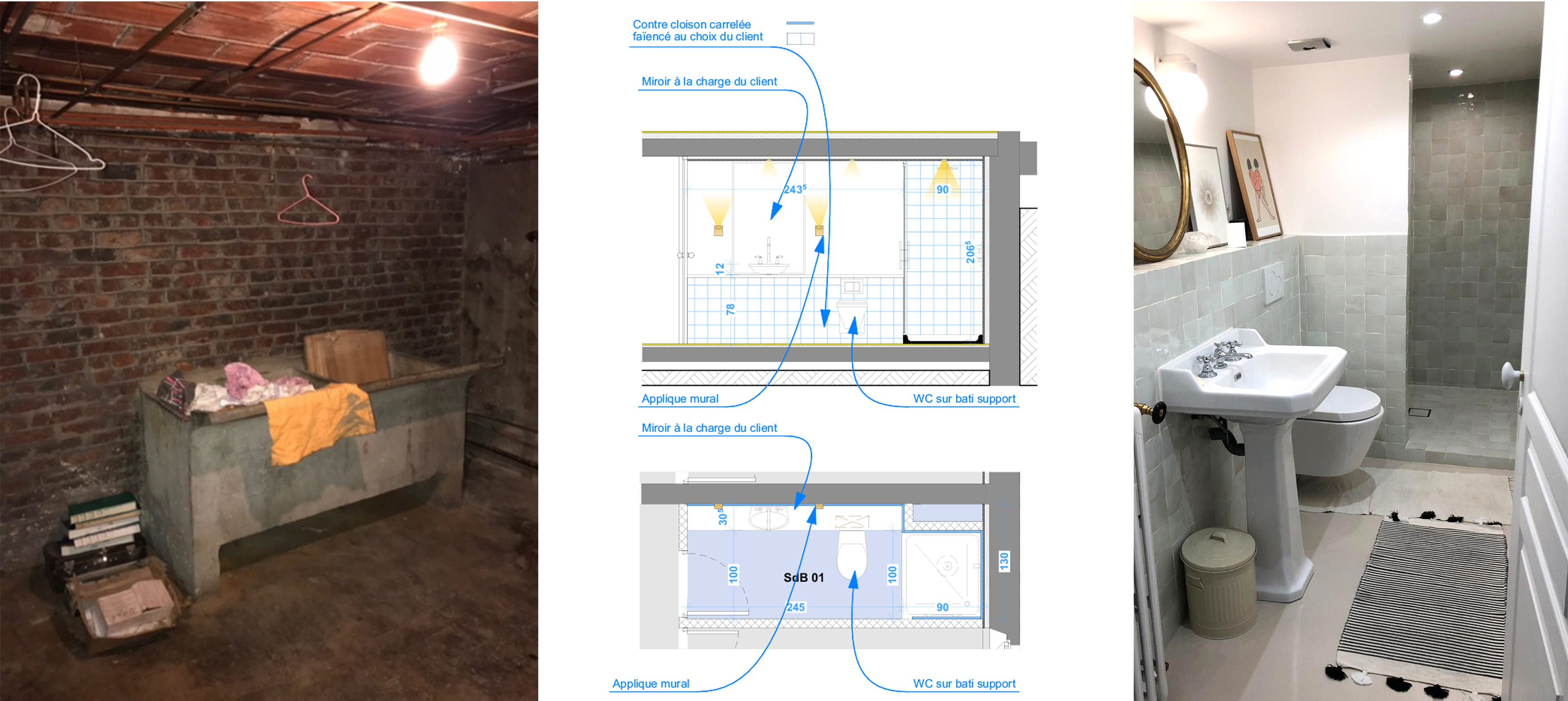 Existant / Avant travaux-------------------------------------------Projet / Après travaux Image